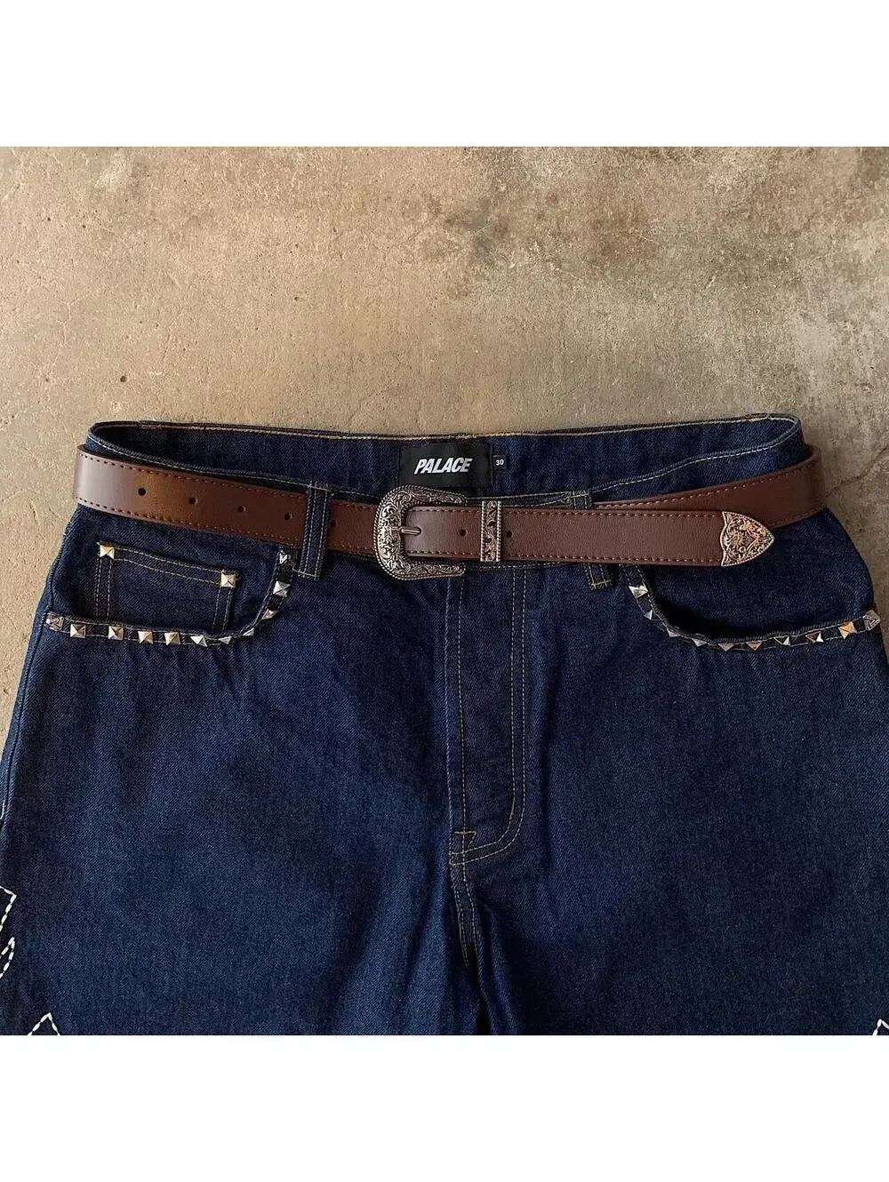 American Western vintage style brown belt. 41 inches length. 1 inch width